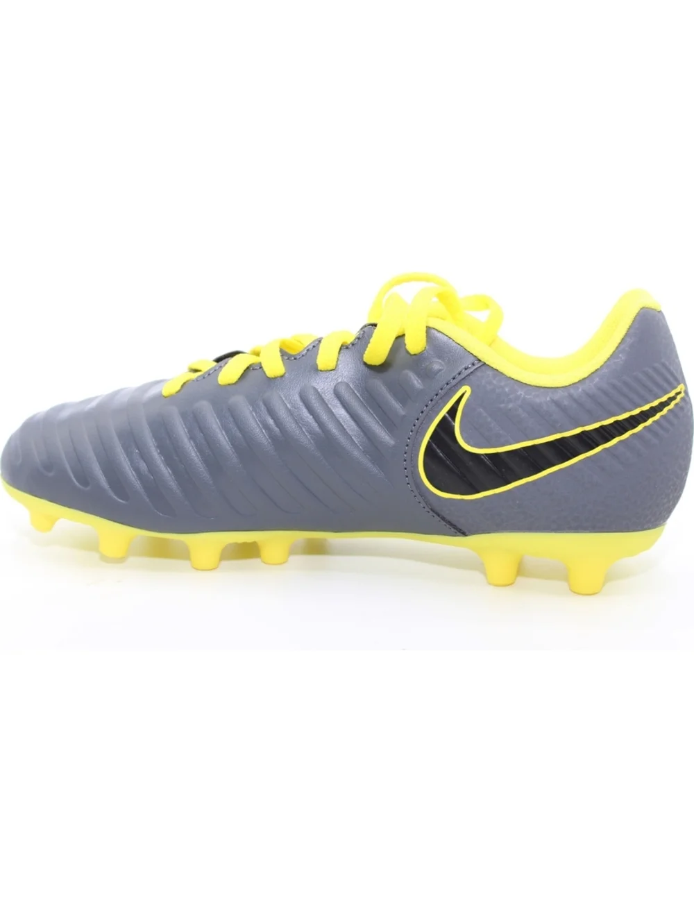 NIB Nike Tiempo JR LEGEND 7 Club FG Youth Soccer Cleats Shoes 3.5Y Gray & Yellow
